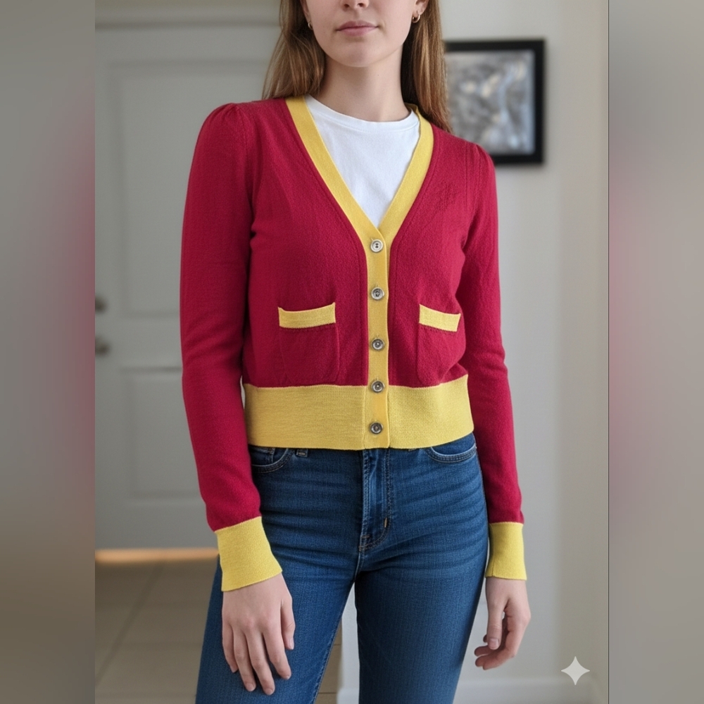 Juicy Couture Girl’s Wool M Color Block Cardigan